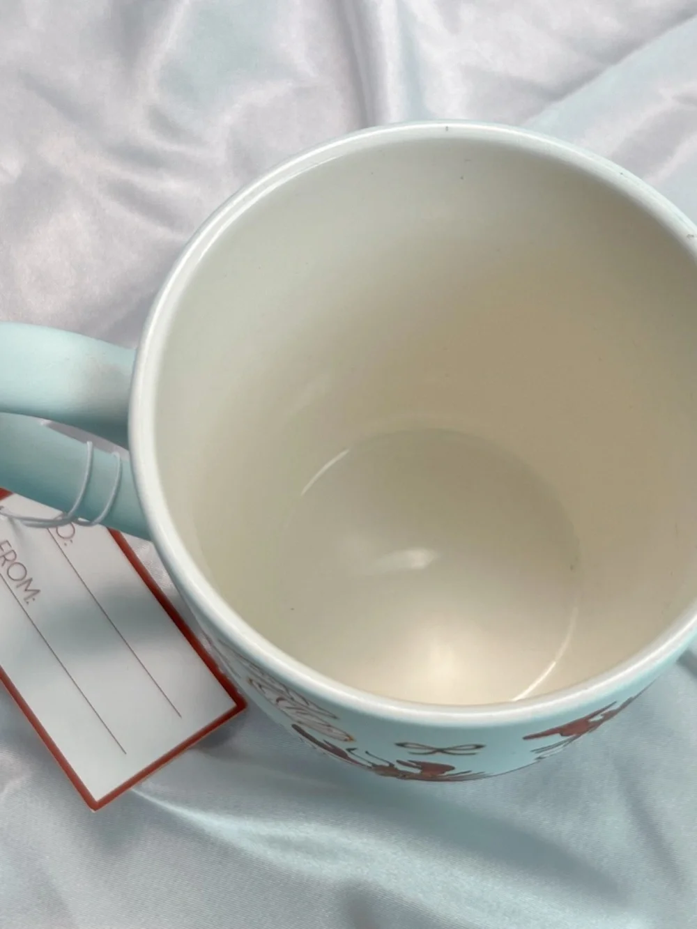 Luna & Sage Lobster Seashell Matte Light Blue Red Mug New with Tags.